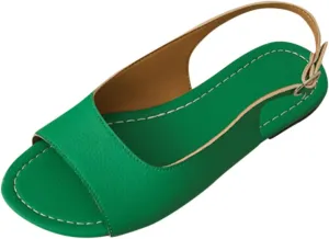 Fashion Slingback Sandals Women's Casual Open Toe Flats Comfortable Dressy Footwear Shoes for Everyday Wear