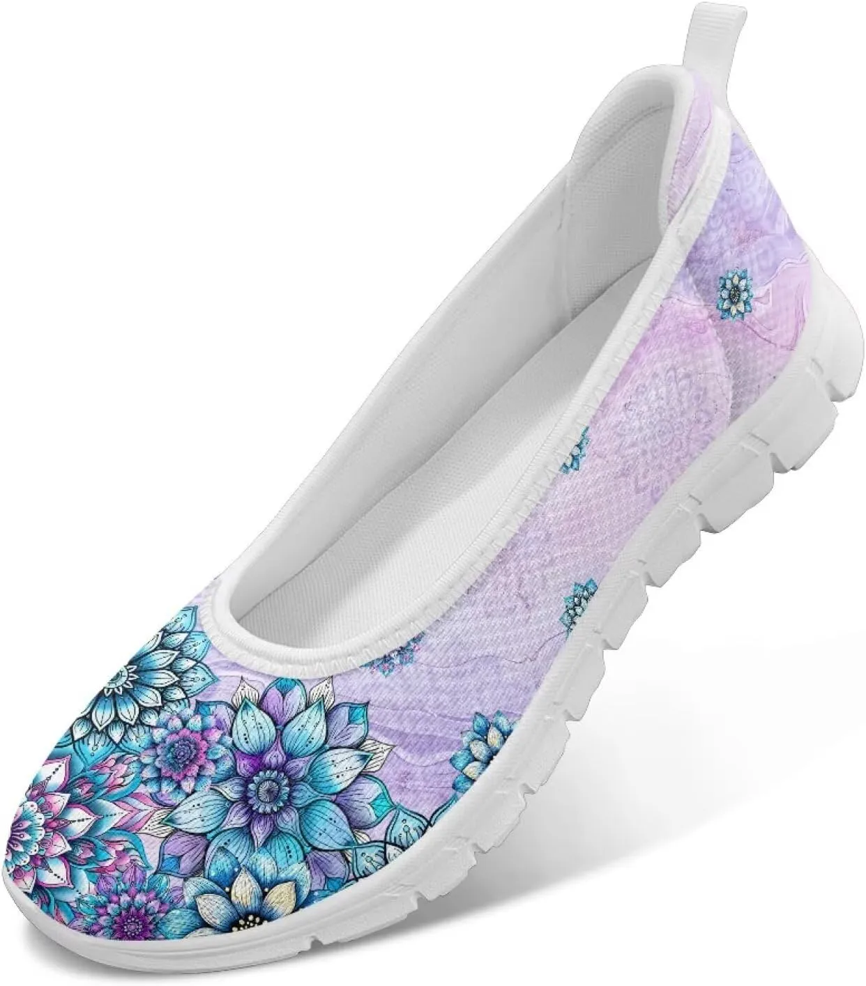 Fashion Sneakers for Women Printing Shoes Lightweight Walking Flying Mesh Casual Slip Ons Comfortable Art Painted Soft Cherry Blossoms ShoesUS Size 6-11