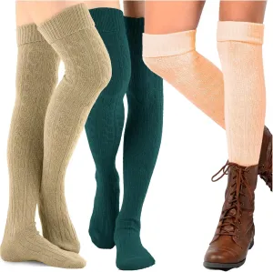 Fashionable Cotton Slouchy Boot Socks for Women and Girls: Long Thigh Highs, Over-the-Knee Highs, and Knee Highs