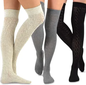 Fashionable Cotton Slouchy Boot Socks for Women and Girls: Long Thigh Highs, Over-the-Knee Highs, and Knee Highs