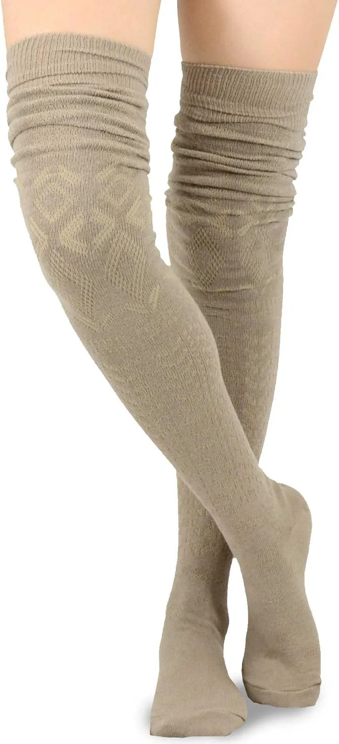 Fashionable Cotton Slouchy Boot Socks for Women and Girls: Long Thigh Highs, Over-the-Knee Highs, and Knee Highs