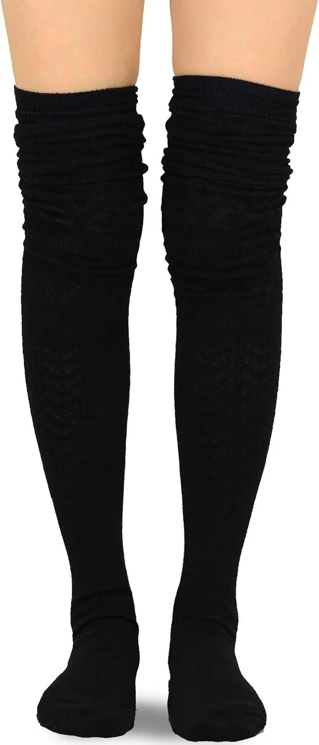 Fashionable Cotton Slouchy Boot Socks for Women and Girls: Long Thigh Highs, Over-the-Knee Highs, and Knee Highs