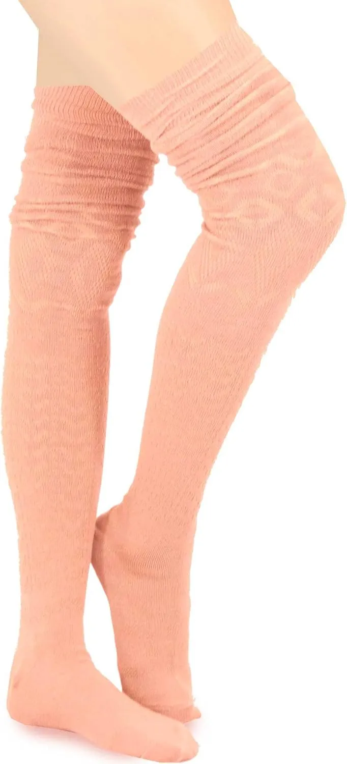 Fashionable Cotton Slouchy Boot Socks for Women and Girls: Long Thigh Highs, Over-the-Knee Highs, and Knee Highs