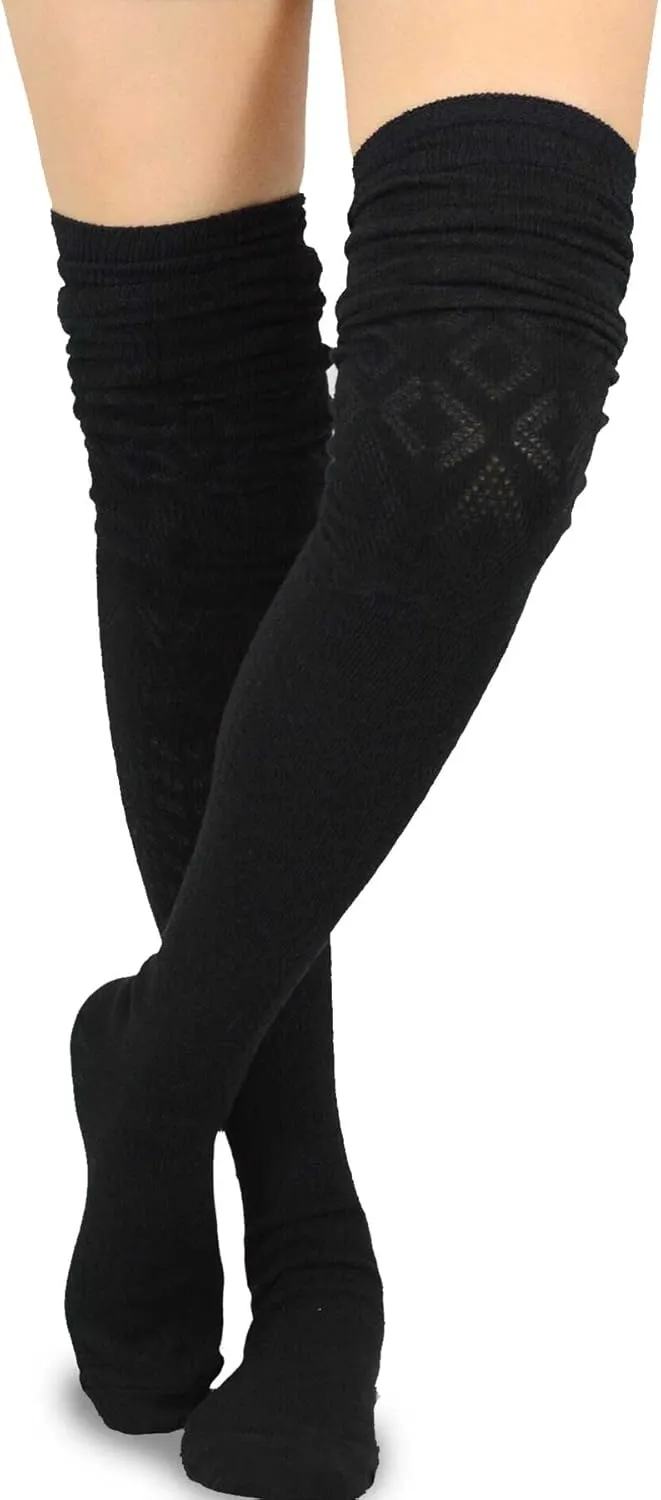 Fashionable Cotton Slouchy Boot Socks for Women and Girls: Long Thigh Highs, Over-the-Knee Highs, and Knee Highs