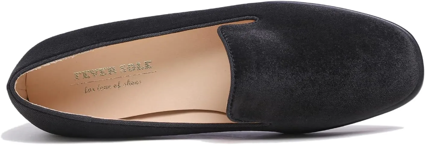 FEVERSOLE Women's Fashion Dress Comfort Low Heel Office Penny Loafer Flats