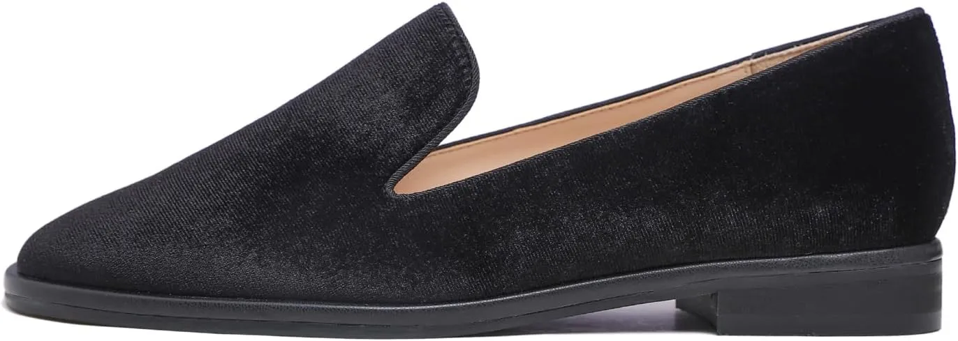 FEVERSOLE Women's Fashion Dress Comfort Low Heel Office Penny Loafer Flats