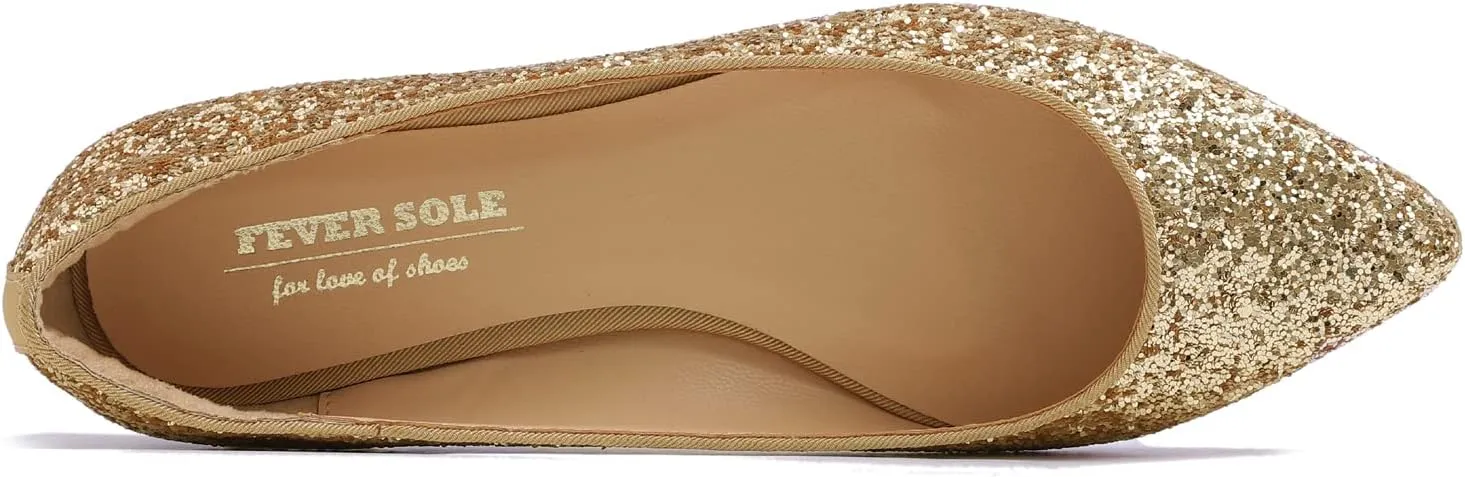 FEVERSOLE Women's Macaroon Colorful Memory Foam Cushion Insock Patent Ballet Flat