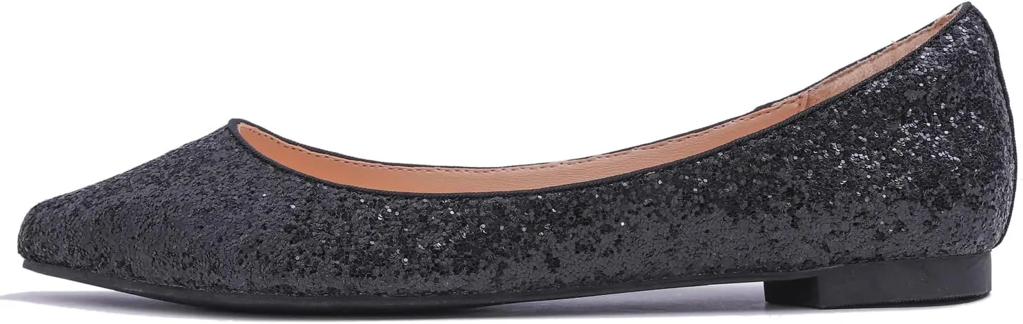 FEVERSOLE Women's Macaroon Colorful Memory Foam Cushion Insock Patent Ballet Flat