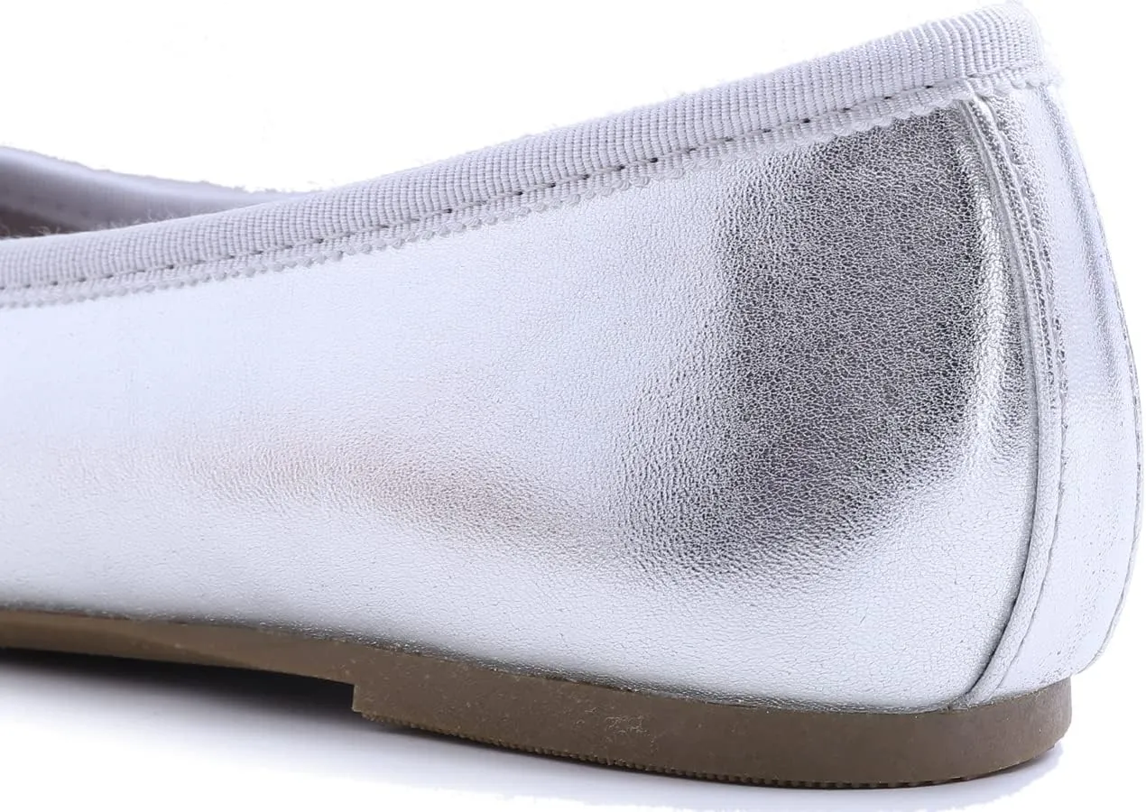 FEVERSOLE Women's Macaroon Colorful Memory Foam Cushion Insock Patent Ballet Flat