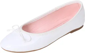 FEVERSOLE Women's Macaroon Colorful Memory Foam Cushion Insock Patent Ballet Flat