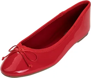 FEVERSOLE Women's Macaroon Colorful Memory Foam Cushion Insock Patent Ballet Flat