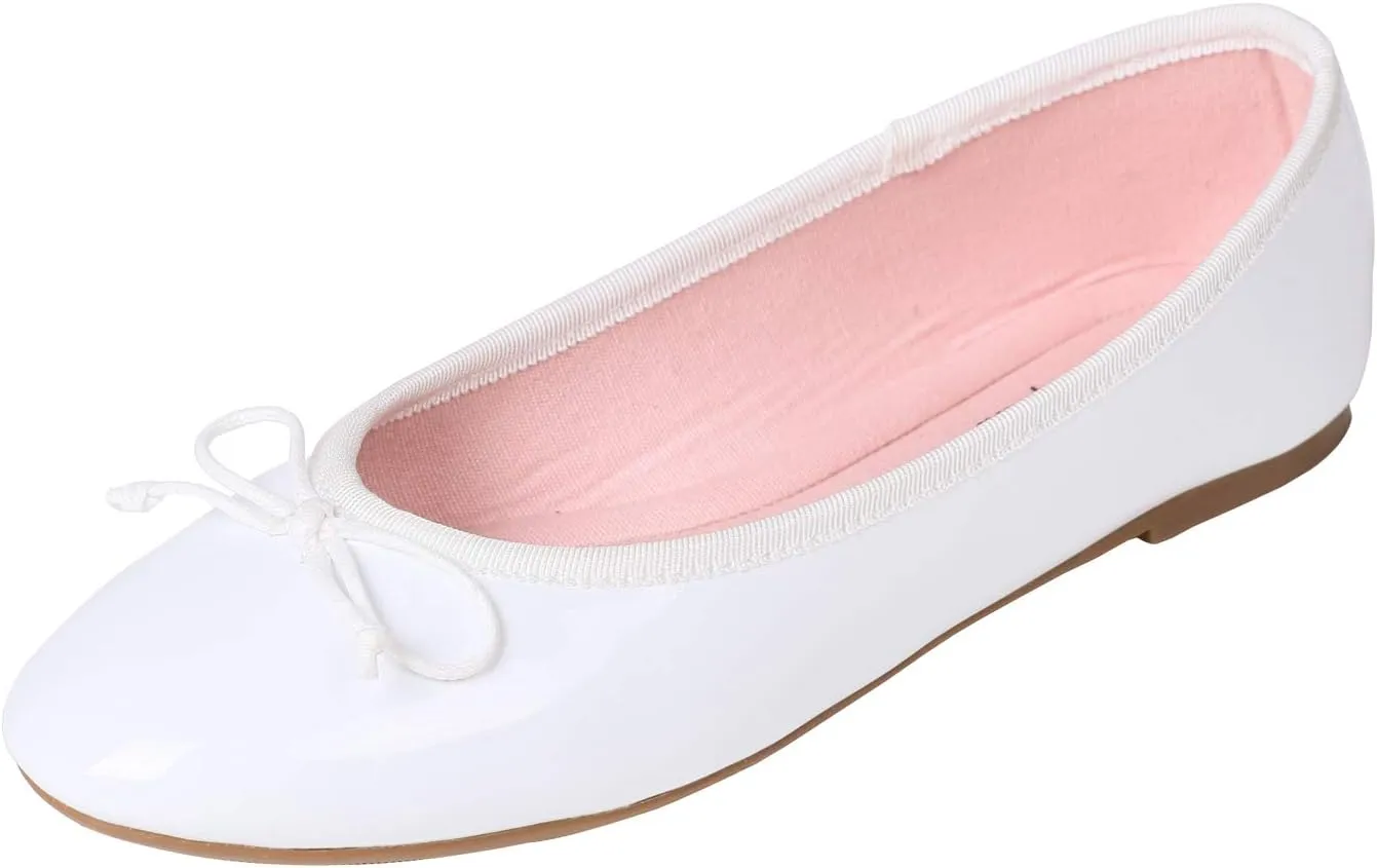 FEVERSOLE Women's Macaroon Colorful Memory Foam Cushion Insock Patent Ballet Flat