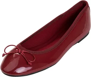 FEVERSOLE Women's Macaroon Colorful Memory Foam Cushion Insock Patent Ballet Flat