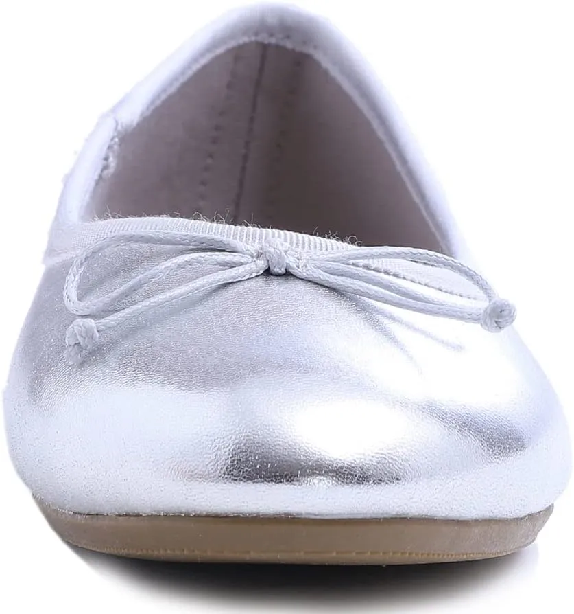 FEVERSOLE Women's Macaroon Colorful Memory Foam Cushion Insock Patent Ballet Flat