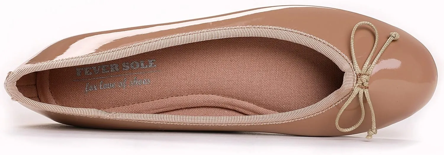 FEVERSOLE Women's Macaroon Colorful Memory Foam Cushion Insock Patent Ballet Flat