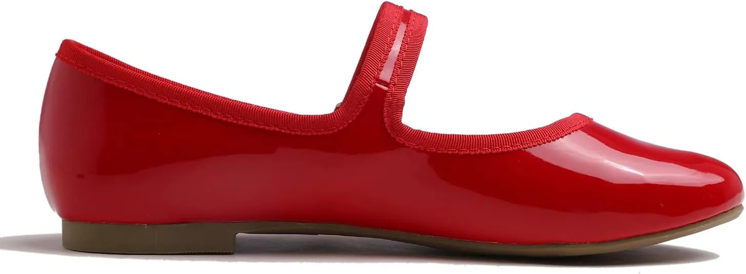 FEVERSOLE Women's Soft Cushion Extra Padded Comfort Round Toe Mary Jane Metal Buckle Fashion Ballet Flats Walking Shoes