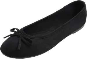 FEVERSOLE Women's Ultra Soft Colorful Memory Foam Cushioned Faux Suede Home Ballet Flats