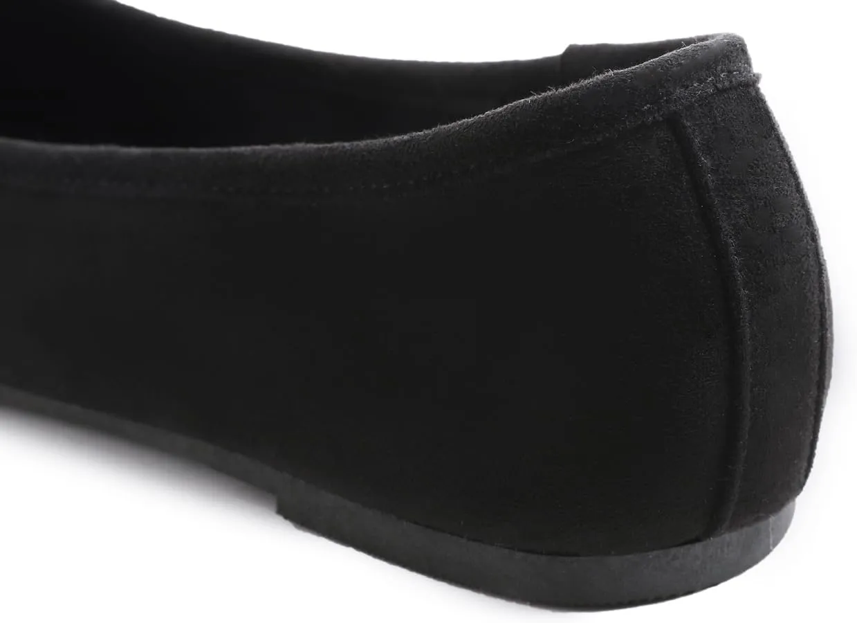 FEVERSOLE Women's Ultra Soft Colorful Memory Foam Cushioned Faux Suede Home Ballet Flats