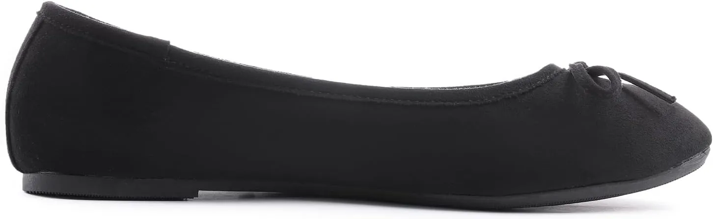FEVERSOLE Women's Ultra Soft Colorful Memory Foam Cushioned Faux Suede Home Ballet Flats