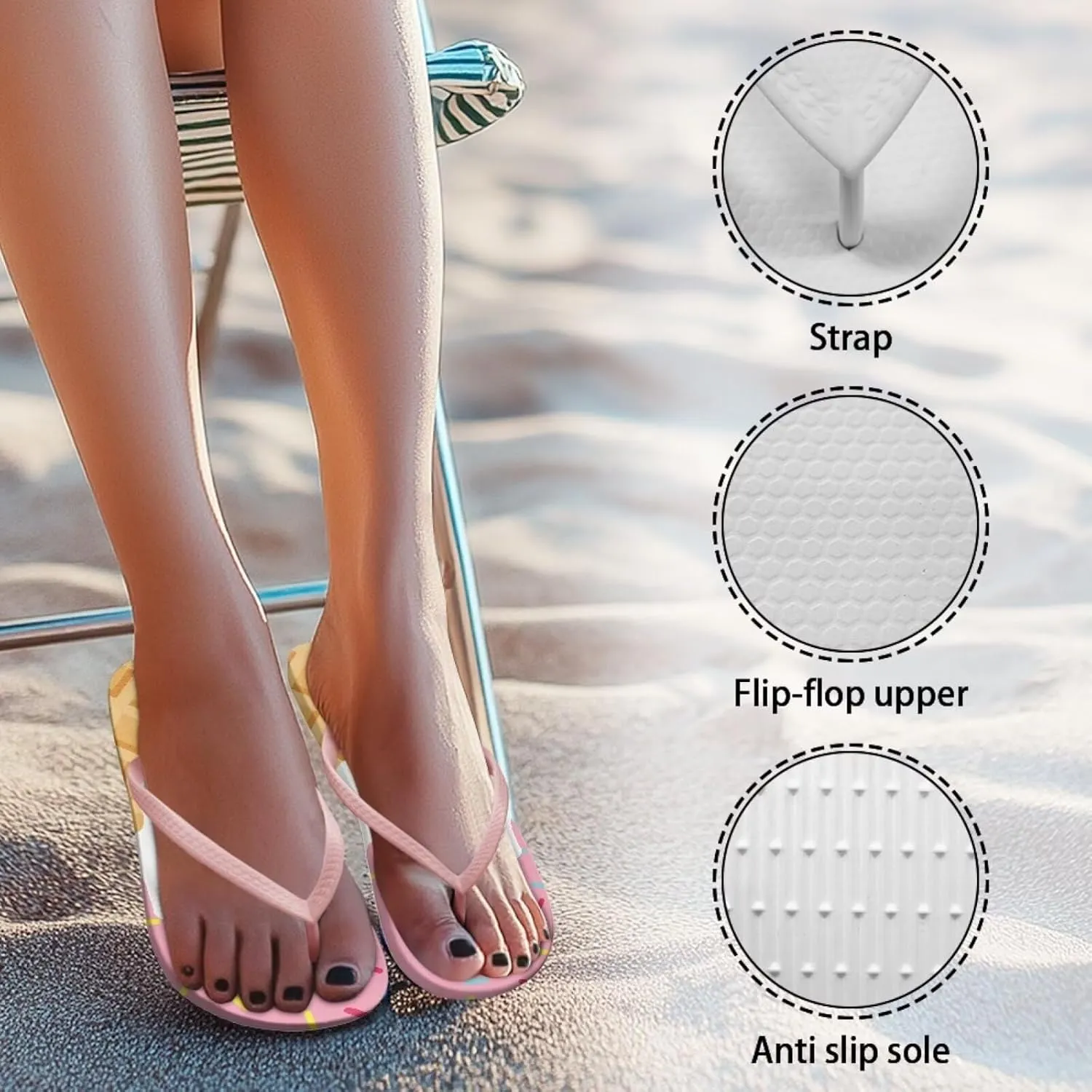 Flip Flop Shower Shoes Casual Slim T-Strap Slides Sandals Ladies Comfort Lightweight Soft Yoga Mat Thong Sandal Slip On Summer Slippers