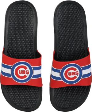 FOCO MLB Men's Stripe Raised Slide Sandals – Comfortable, Durable, Team Logo Footwear for Game Day & Everyday Wear
