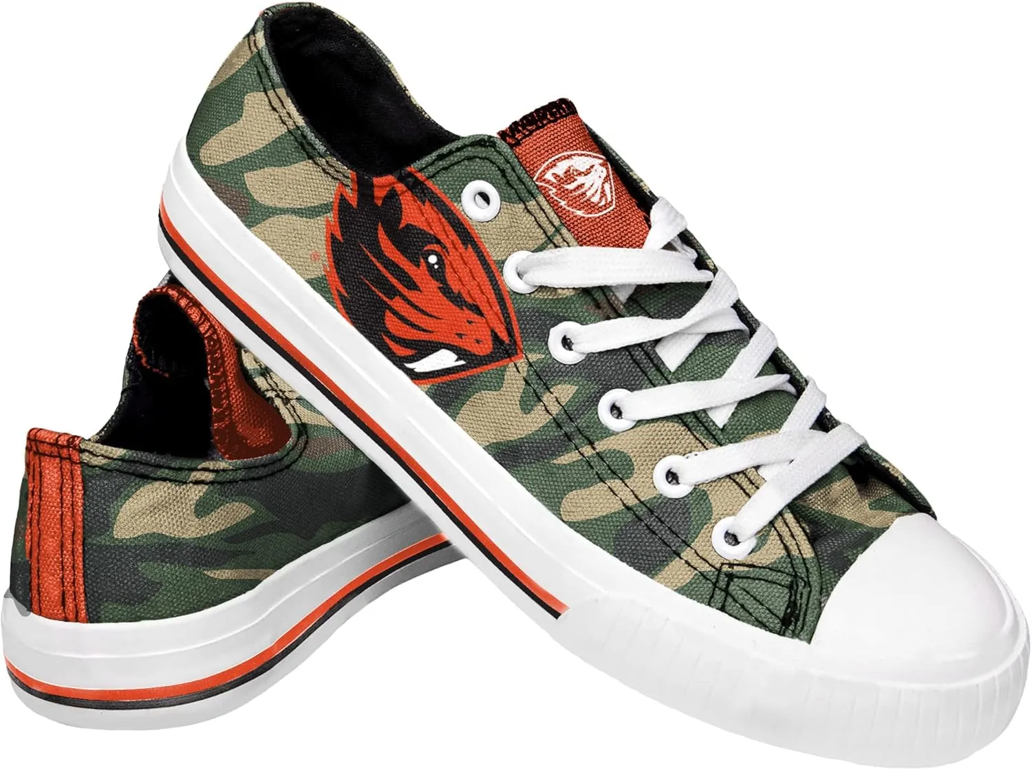 FOCO NCAA Womens NCAA College Team Logo Fashion Low Top Canvas Sneakers Shoes