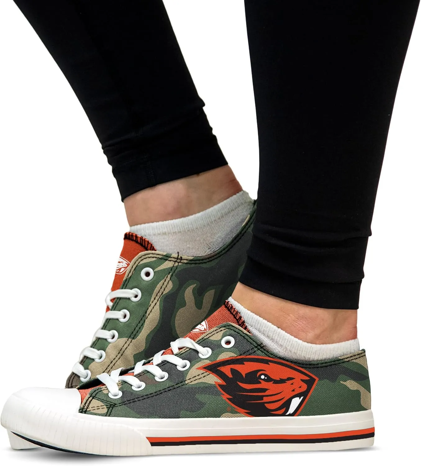FOCO NCAA Womens NCAA College Team Logo Fashion Low Top Canvas Sneakers Shoes