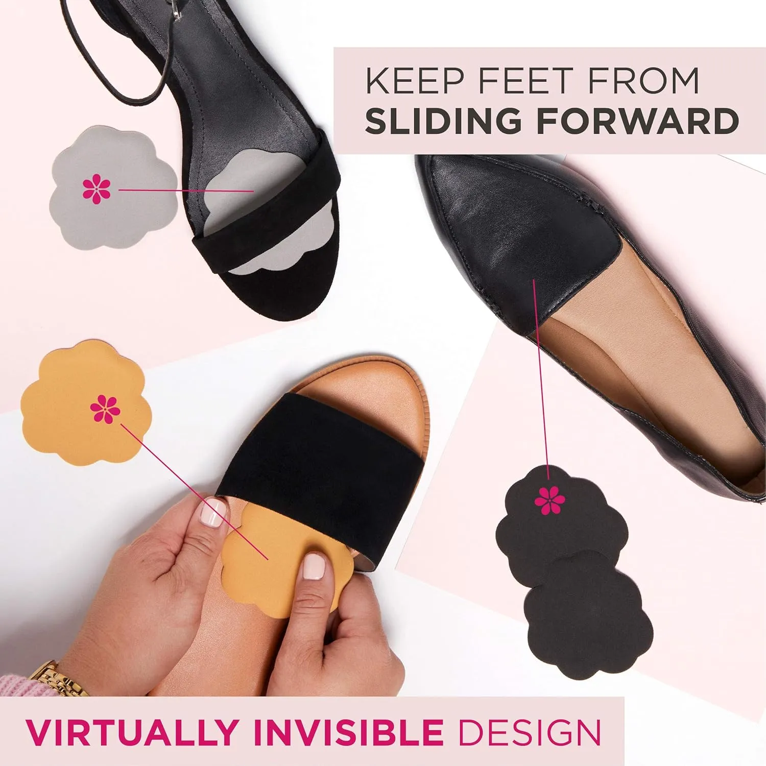 Foot Petals Ball of Foot Cushions, Metatarsal Pad, Lasting Comfort Relief, Prevent Toe Sliding