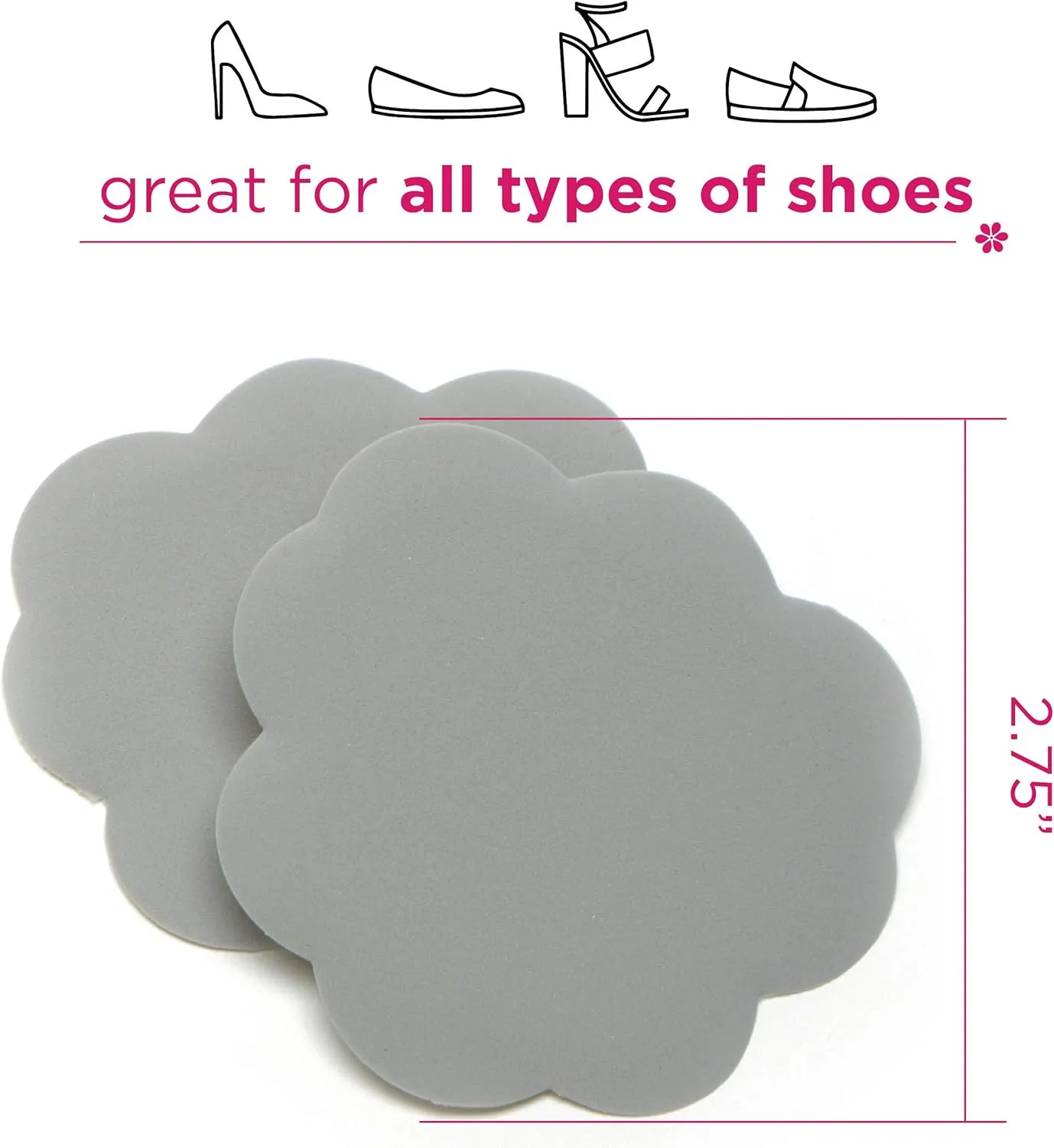 Foot Petals Ball of Foot Cushions, Metatarsal Pad, Lasting Comfort Relief, Prevent Toe Sliding