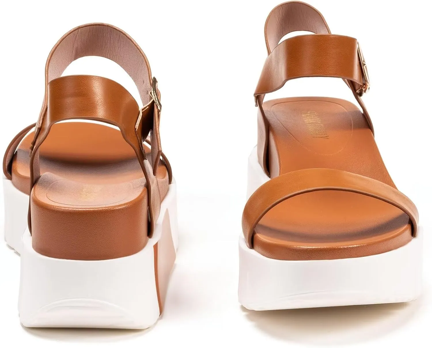 Frank Mully Women's Platform Sandals Open Toe Ankle Strap Buckle Adujustable Casual Platform Sandals Shoes