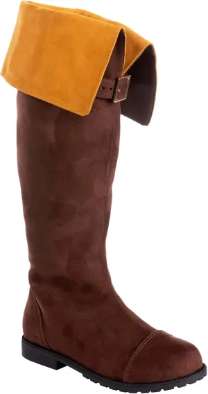 Fun Costumes Chosen Legend Hero Costume Boots | Faux Suede Uppers with Inner Side Zipper and Lightly Padded Inner Soles, Bronze (12 Big Kid)