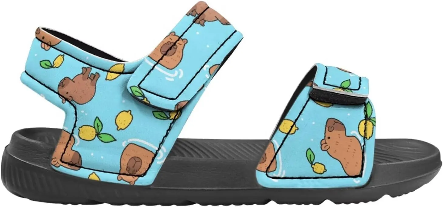 Girls Capybara Sandals Fashion Athletic Summer Sport Sandals Adjustable for Kids Toddler Cute Beach Water Shoes