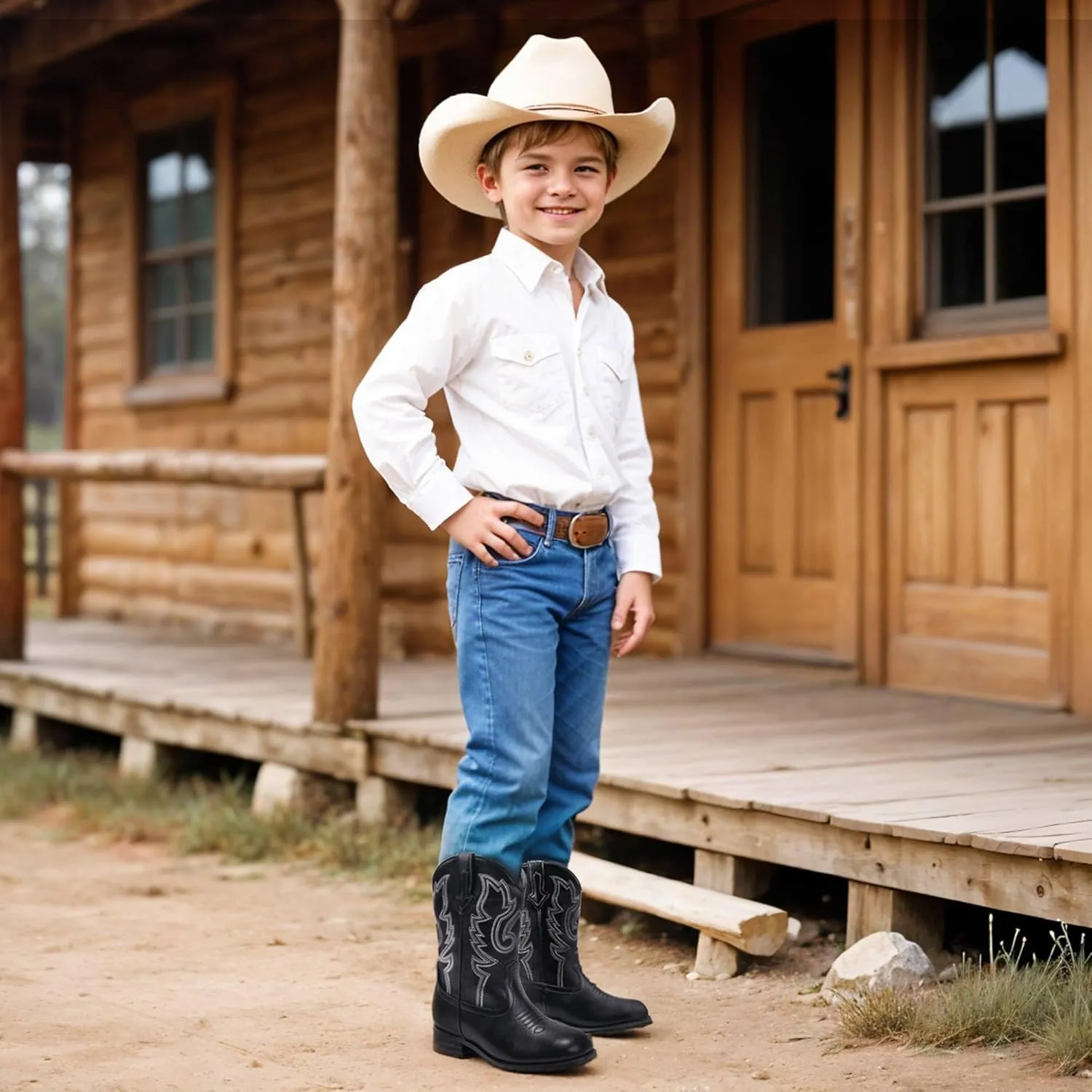 Girls Cowgirl Boots Unisex-Child Mid Calf Glitter Toddler Cowboy Boot Little Big Kids Western Riding Shoes