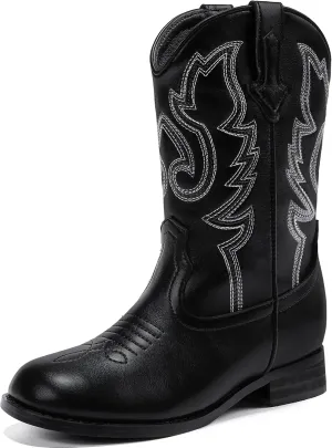 Girls Cowgirl Boots Unisex-Child Mid Calf Glitter Toddler Cowboy Boot Little Big Kids Western Riding Shoes