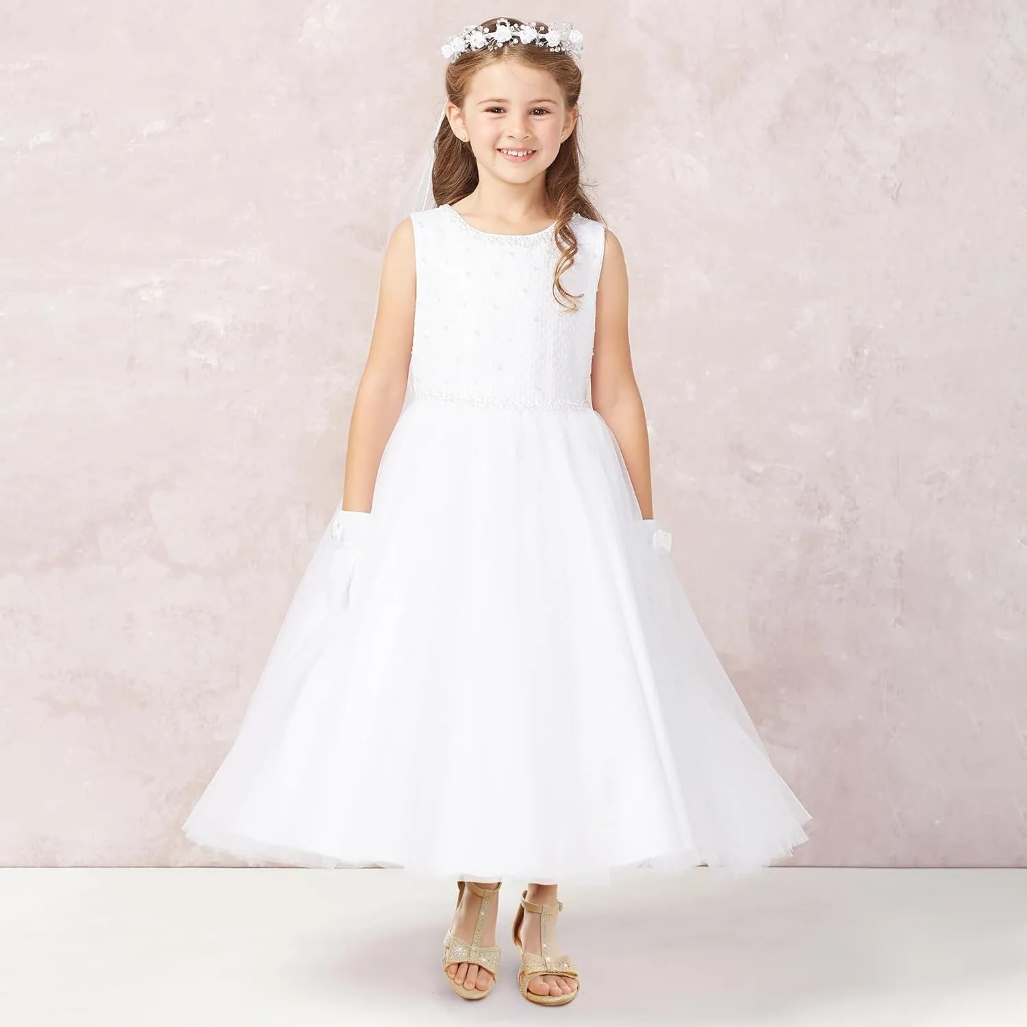 Girls Heel Sandals Dress Pump Open Toe T Strap Rhinestone Sandals Wedding Party Prom Shoes Little Big Kids