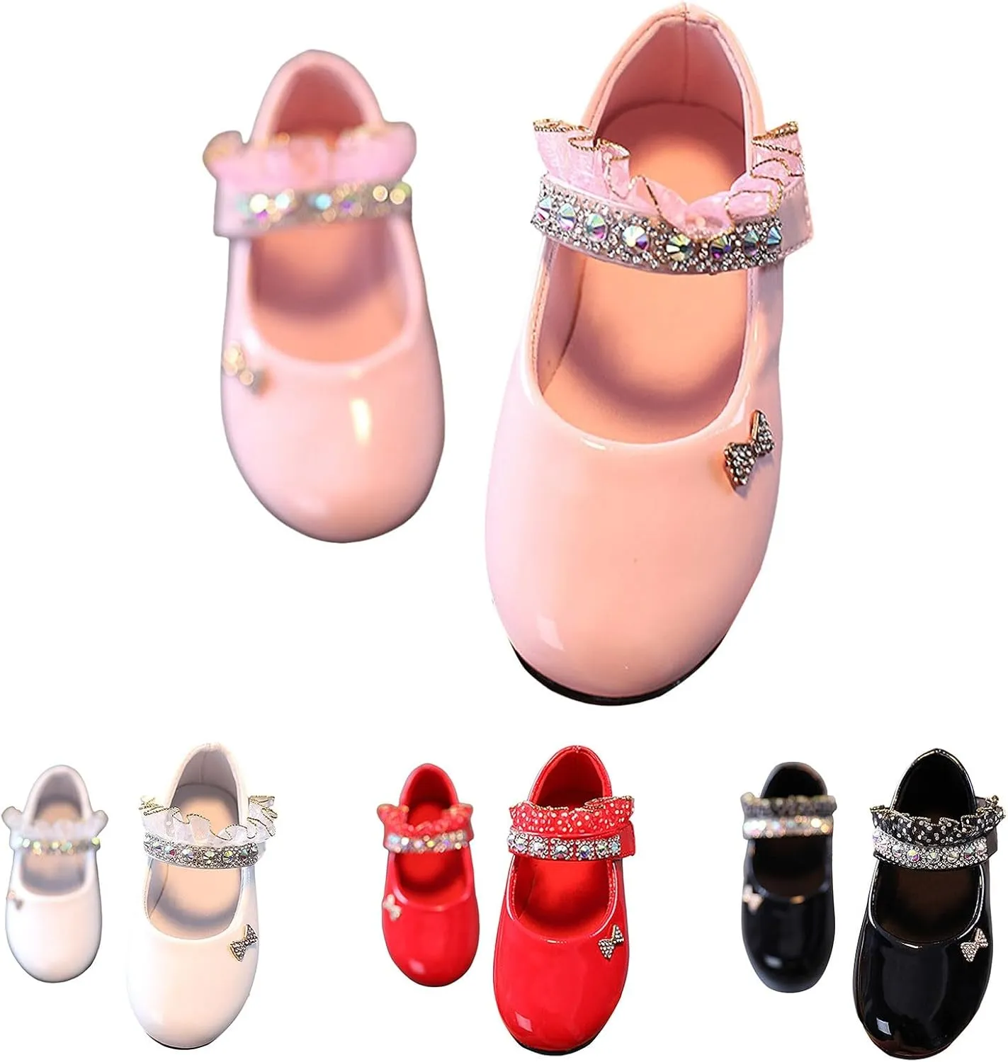 Girls Sandals Open Toe Girls Leather Shoes Spring And Fall Soft Bottom Shoes Foreign Students Small Leather Dance Fashion Flat Bottom Lightweight Open Toe Beach Holiday Sandals
