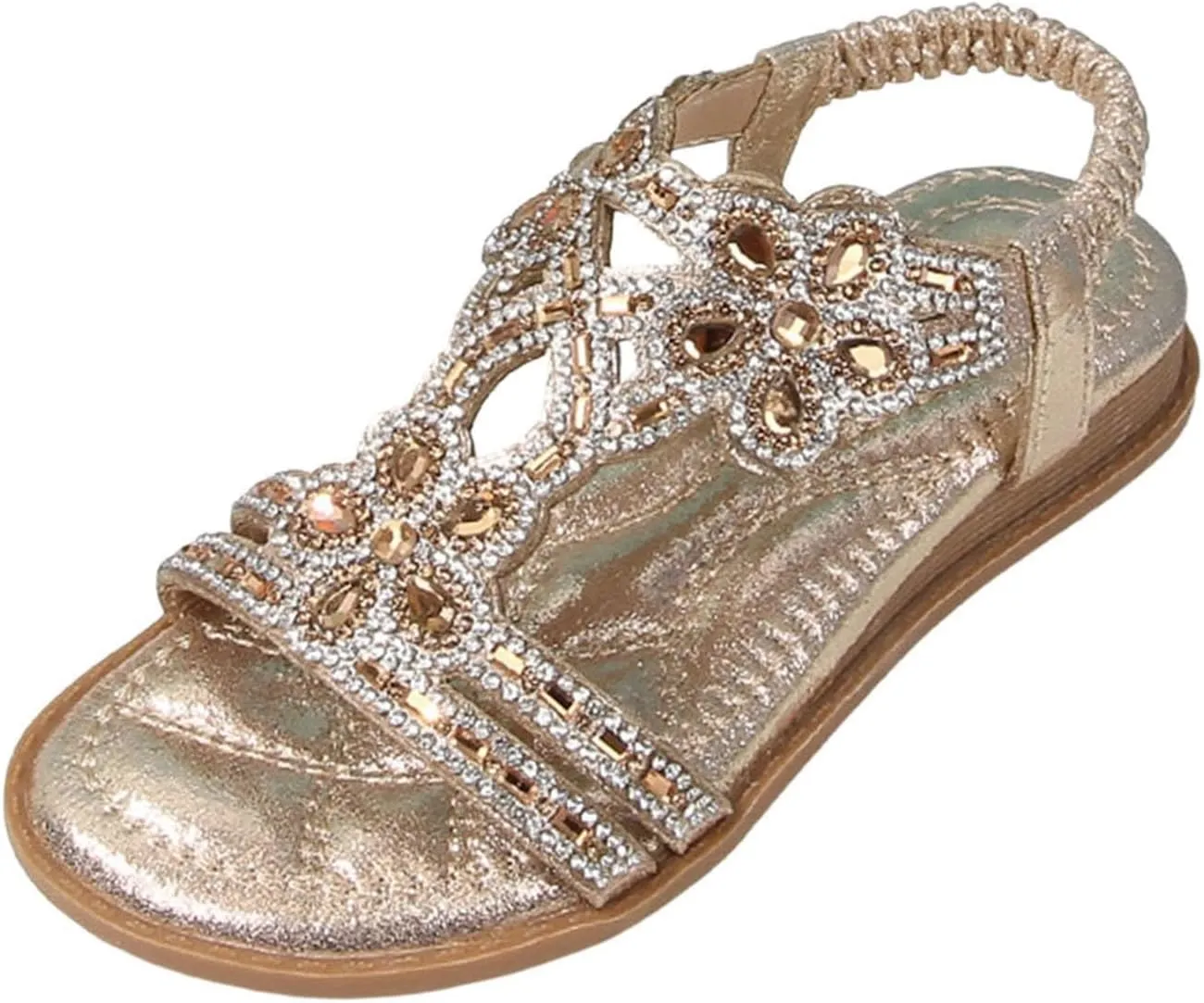 Glitter Sandals Girls Ankle Strap T-Strap 𝐋𝐨𝐰 Heel Pearl Bow Flower Pump Dress Wedding Shoes for Little Kid/Big Kid