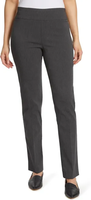 Gloria Vanderbilt Women's Pull on Trouser Mid Rise Slim Straight Leg Pant with Tummy Control Standard