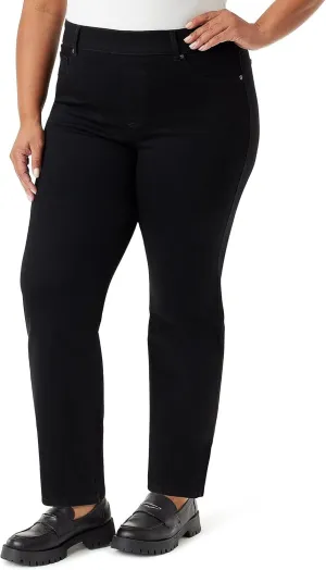 Gloria Vanderbilt Women's Shape Effect Pull on High Rise Straight Leg Jean Plus