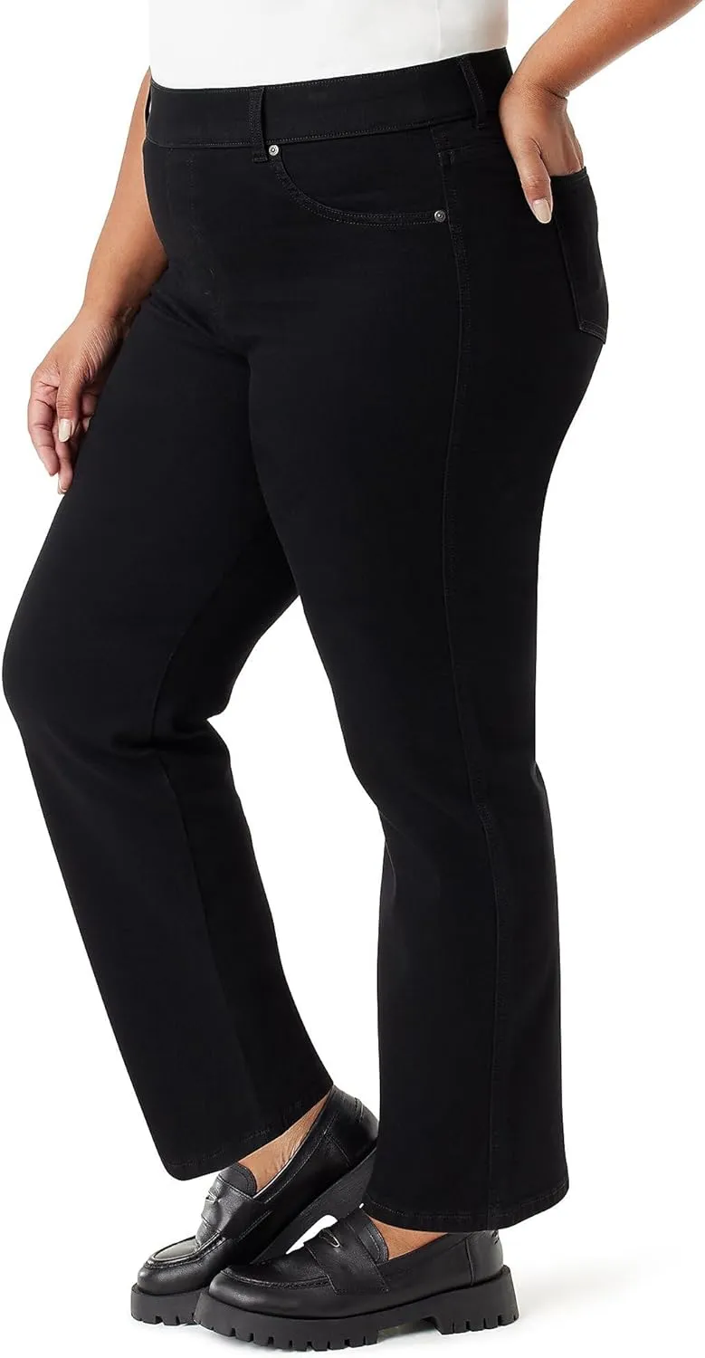 Gloria Vanderbilt Women's Shape Effect Pull on High Rise Straight Leg Jean Plus