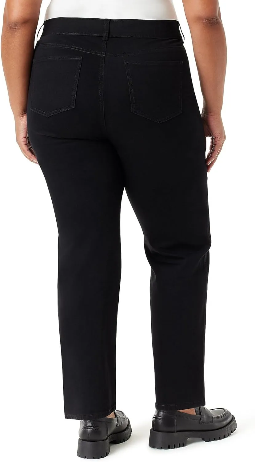 Gloria Vanderbilt Women's Shape Effect Pull on High Rise Straight Leg Jean Plus