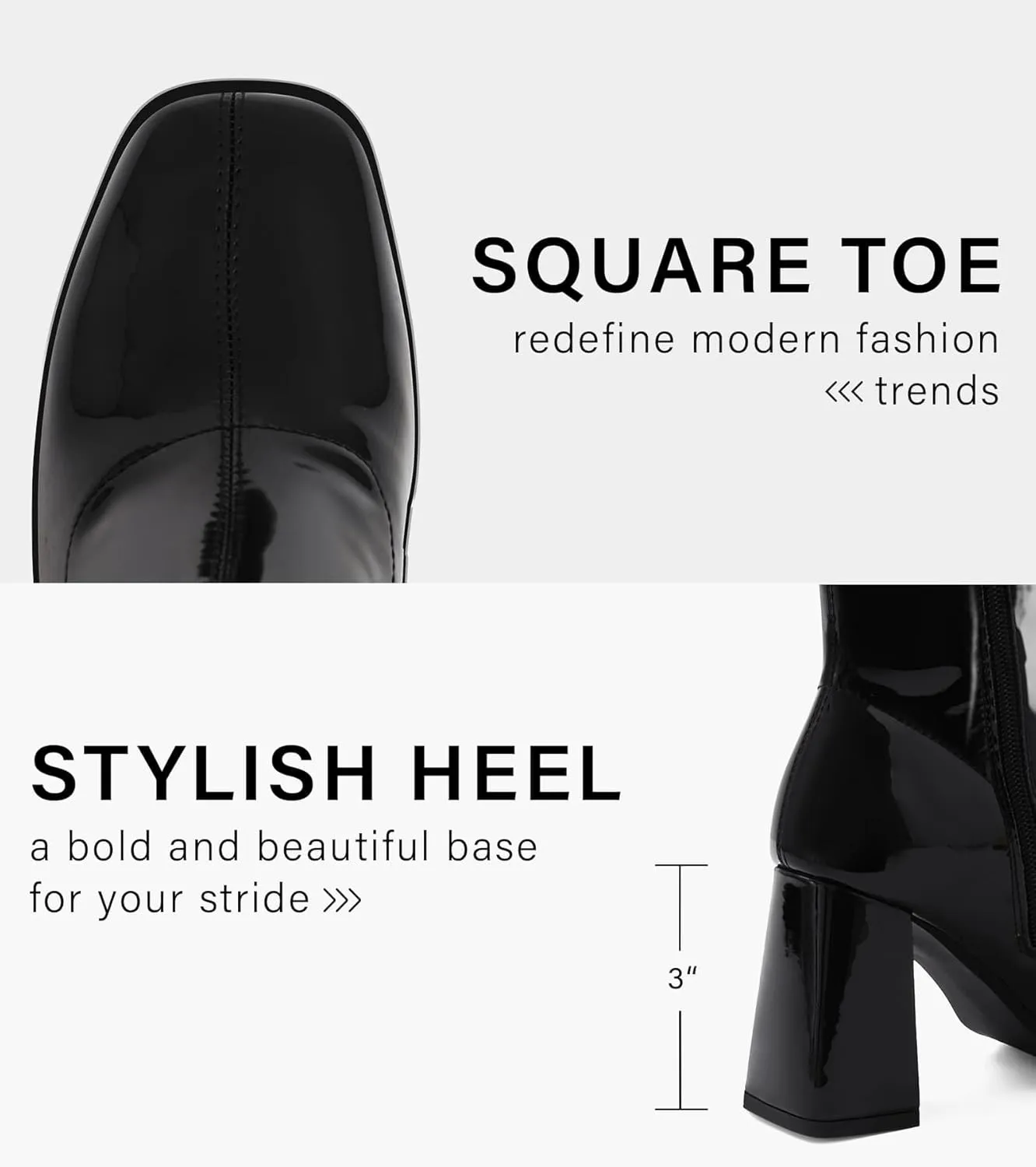GoGo Boots for Women Knee High Boots Chunky Block Heels Costume Party Cosplay Dress Shoes