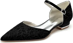 Hanfike Occasions Shoes for Women Girl Lace Pointed Toe Bridal Wedding Party Evening Pumps JY317