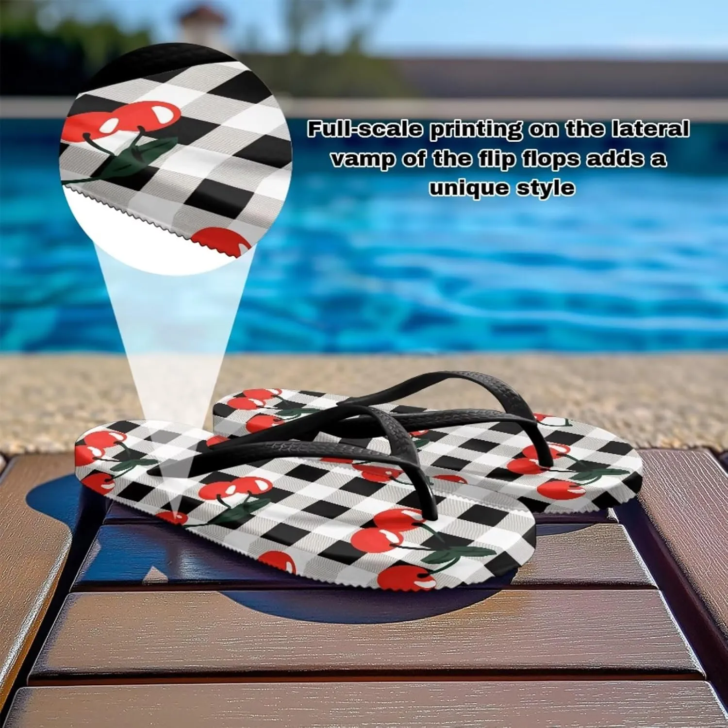 Hawaii Fruit Flip Flops Yoga Sandals for Women Memory Foam Footbed Summer Slippers Non Slip Beach Rubber Shower Shoes Outdoor Indoor Slipper Shoe