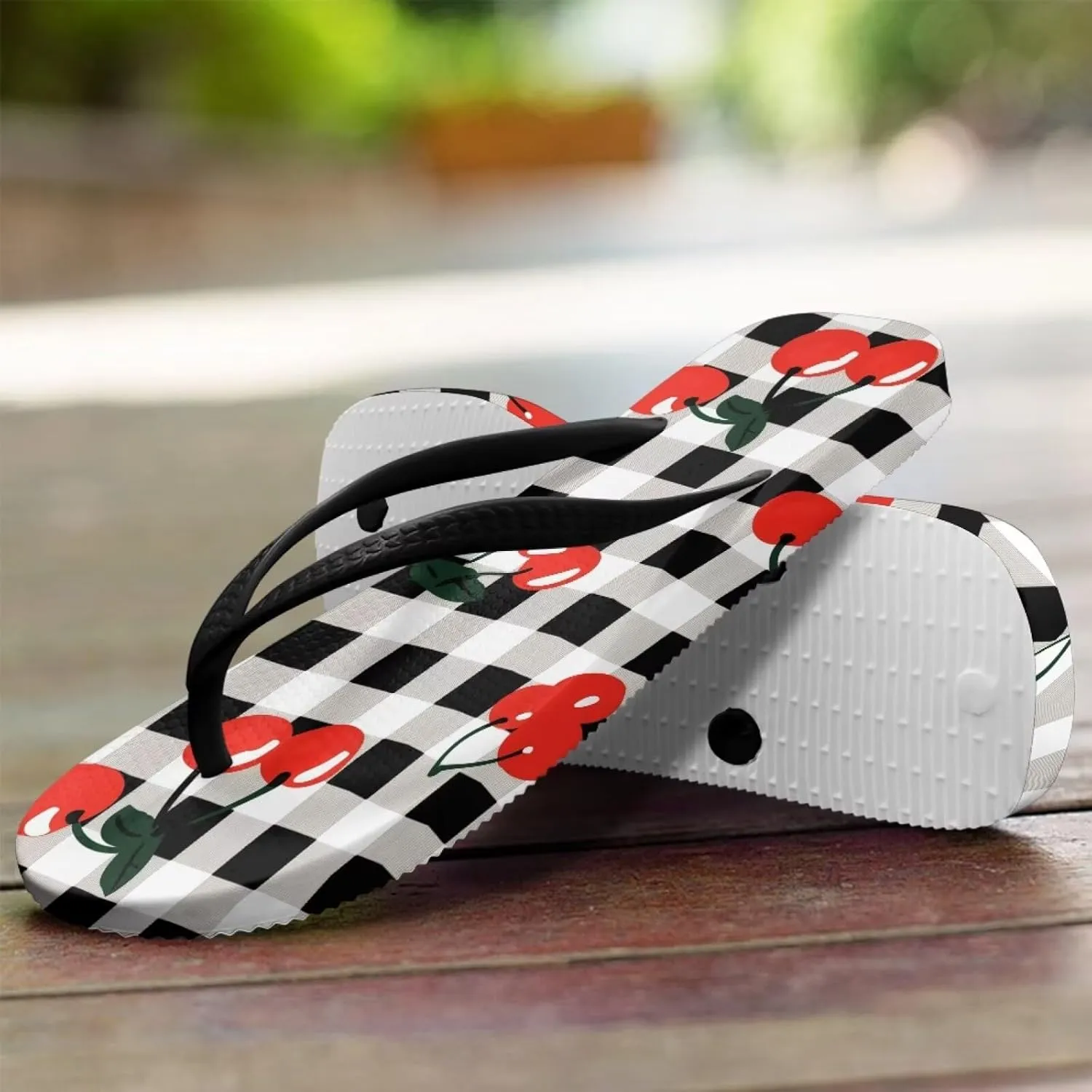 Hawaii Fruit Flip Flops Yoga Sandals for Women Memory Foam Footbed Summer Slippers Non Slip Beach Rubber Shower Shoes Outdoor Indoor Slipper Shoe