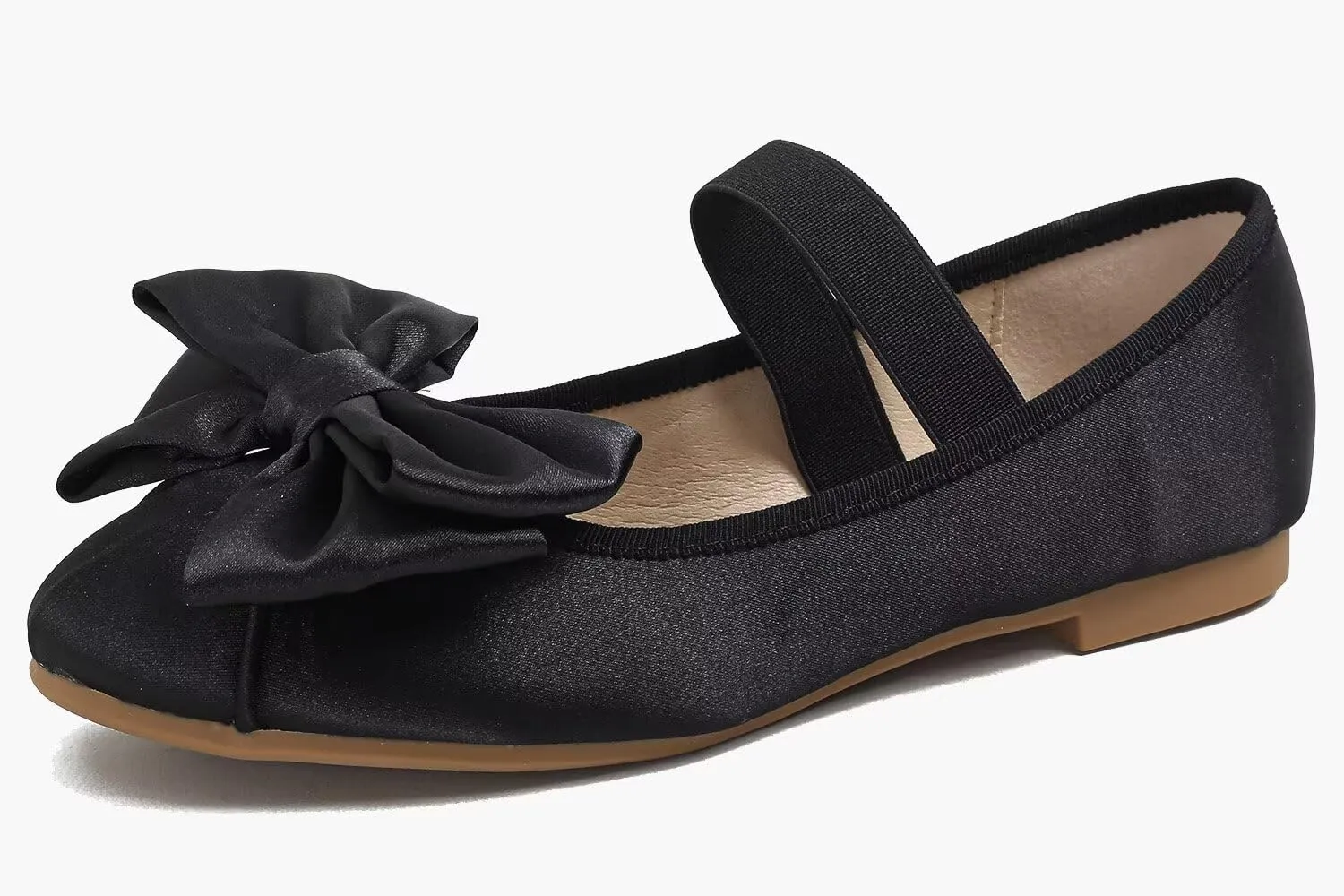 Hee grand Women's Mary Jane Shoes Satin Round Toe Ballerina Flats Fashion Sparkling Rhinestones Dress Shoes Comfort Dancing Shoes