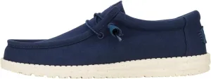 HEYDUDE Men's Wally Canvas Navy Size 9, Men’s Shoes, Slip-on Loafers, Comfortable & Light-Weight