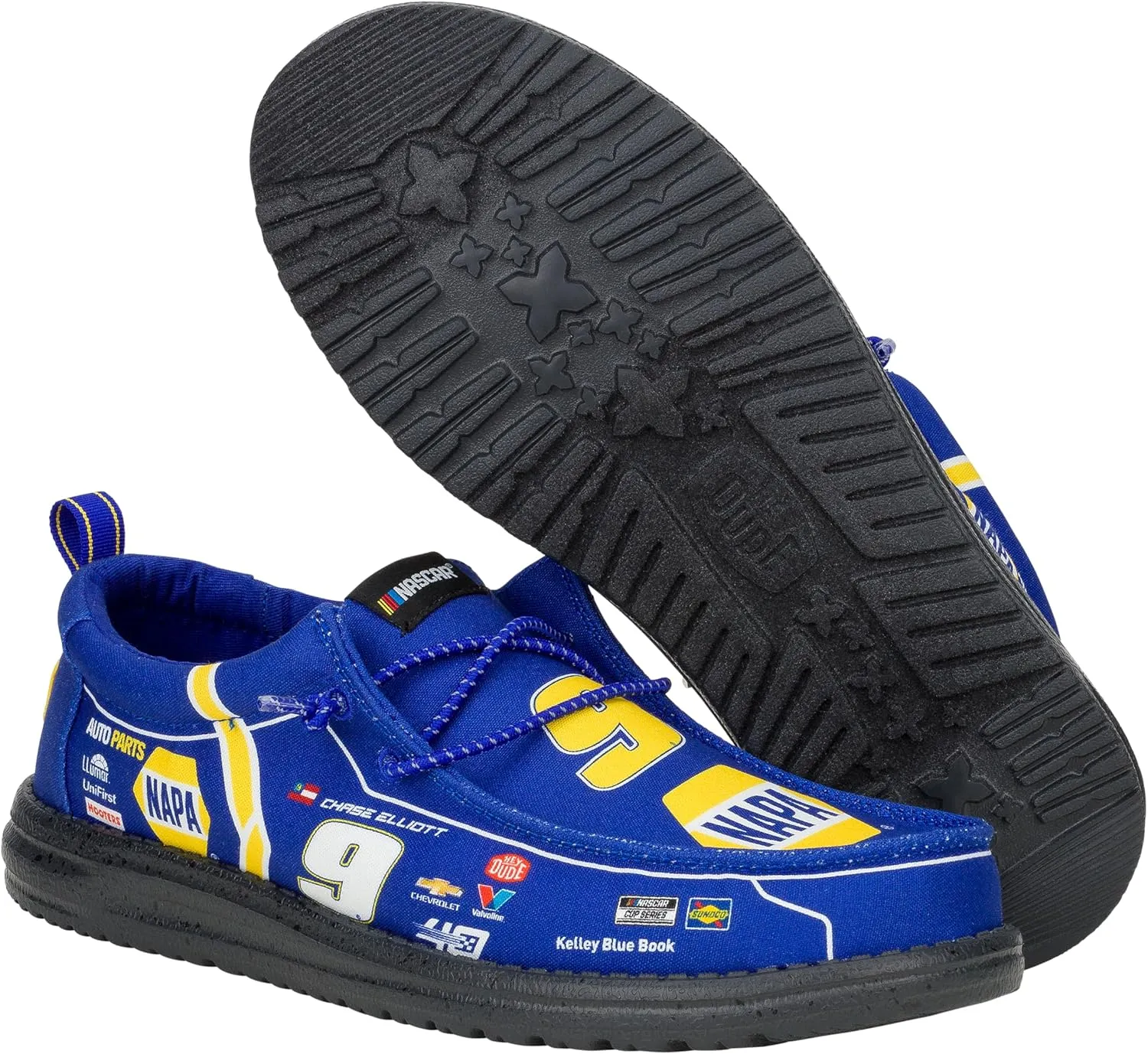 HEYDUDE X NASCAR, Men's Slip-on Loafers, Comfortable & Light-Weight