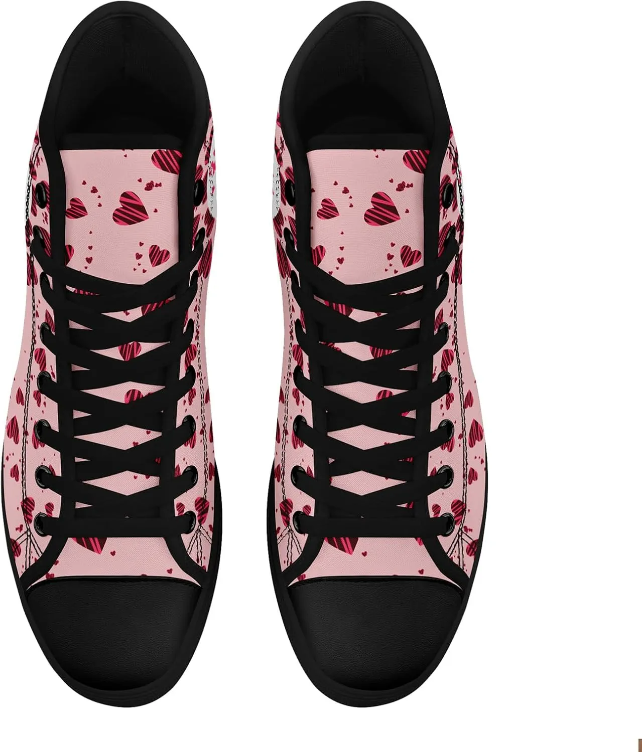 High-Top Sneakers for Men & Women – Romantic Design Canvas Shoes Stylish Casual Streetwear Walking Shoes, Trendy Lover Gift