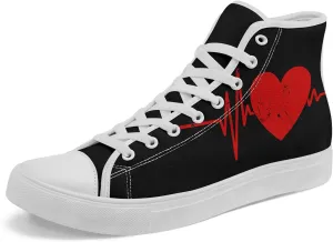 High-Top Sneakers for Men & Women – Romantic Design Canvas Shoes Stylish Casual Streetwear Walking Shoes, Trendy Lover Gift